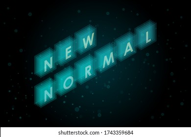 New normal concept word on isometric design with flat design for logo, banner and background