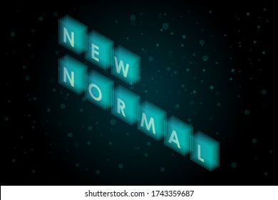 New normal concept word on isometric design with flat design for logo, banner and background
