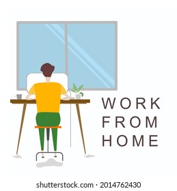 New normal concept work frome home.Vector illustration