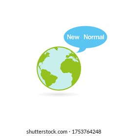Nuevo concepto normal,Nuevo mundo normal.Ilustración vectorial