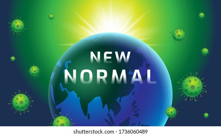 New Normal, Earth, today, Typography, vector Illustration.