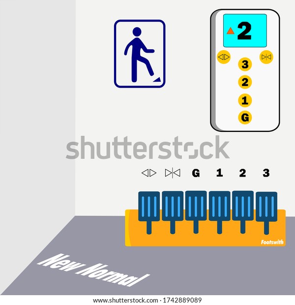 Hakuun New Normal Elevator Design Set Foot Liittyva Vektorikuva Rojaltivapaa 1742889089