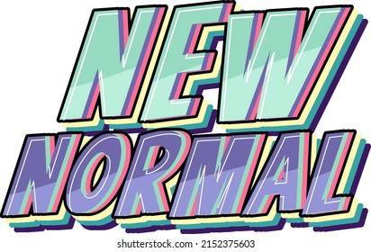 New normal hand drawn lettering logo illustration