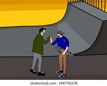 Nueva ilustración normal del apretón de manos