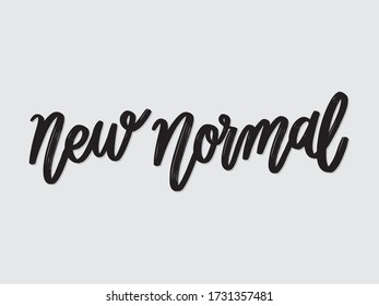 New Normal. Hand written lettering isolated on white background.Vector template for poster, social network, banner, cards.