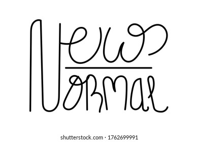 New normal handwriting typography. vector illustration