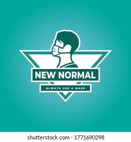 new normal icon illustration. face mask icon