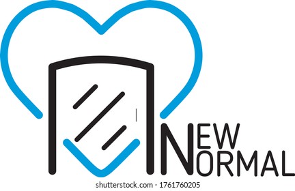 the new normal icon logo vector. after covid-19 pandemic.