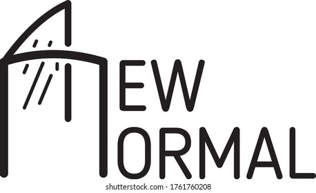 the new normal icon logo vector. after covid-19 pandemic.