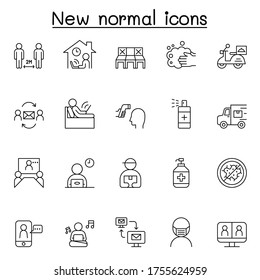 New normal icons set in thin line style