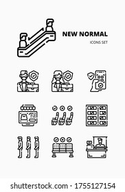 New normal icons set for webpage, application, card, printing, social media, posts etc.
