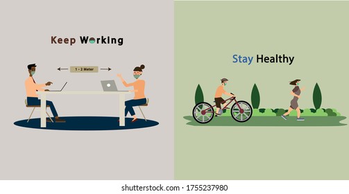 New Normal, Keep Working, Stay Healthy with Physical Distancing