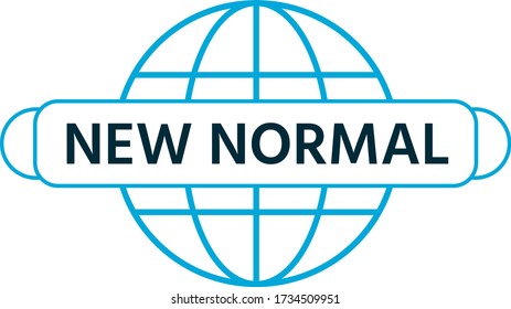 New normal lettering on world map isolated on white background,World map is wearing mask, New normal lifestyle concept after COVID-19 outbreak,vector illustration for graphic design,website or banner