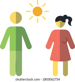 New Normal Life Sign Vector Color Icon Design, Couple is enjoying in the Park after Pandemic over concept, End of Coronavirus symbol on white background,