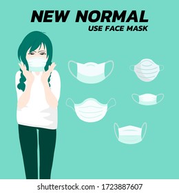 New normal lifestye concept. After Outbreak . After the Coronavirus or Covid-19 causing the way of life of humans to change to new normal.Vector Illustration.