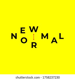 New Normal Lifestye Concept. After The Coronavirus Or Covid-19 Causing The Way Of Life Of Humans To Change To New Normal. . New Normal Campaign In Typography Illustration.