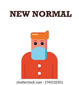 New normal lifestye concept flat design illustration. After Outbreak . After the Coronavirus or Covid-19 causing the way of life of humans to change to new normal.