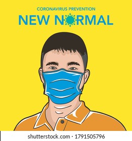 New normal lifestyle after from covid-19 period. new normal behaviors,wash hands,wear a mask,Health care. Vector lifestye and social distancing concept. new normal banner Coronavirus prevention