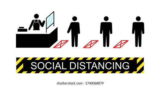 New normal lifestyle and behavior concept,After outbreak,After COVID-19,new start,start over,reopening,reopen,please keep distancing in shop,We're open, icon shop, sign distancing,corona virus-related