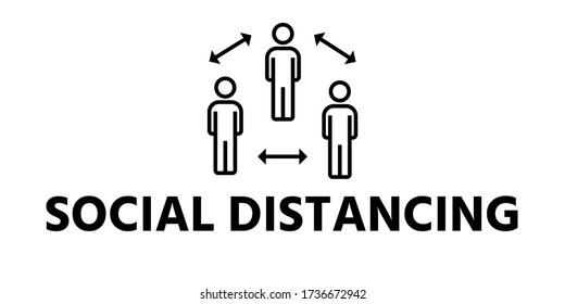 New normal lifestyle concept, After Covid-19 period, New normal behaviors, Social distancing word and icon isolate on white background. lock down pandemic stop coronavirus outbreak COVID-19 symptoms