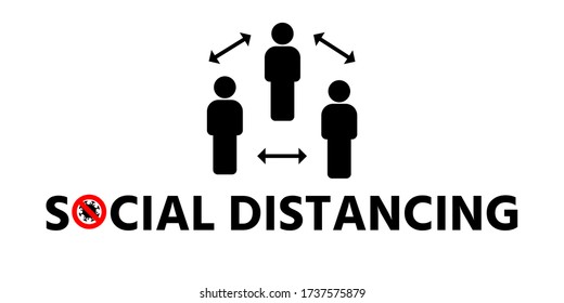 New normal lifestyle concept, After Covid-19 period, New normal behaviors, Social distancing word and icon isolate on white background. lock down pandemic stop coronavirus outbreak COVID-19 symptoms