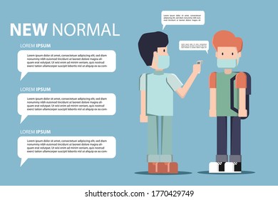 New normal lifestyle. People wearing mask in public. flat character vector illustration.