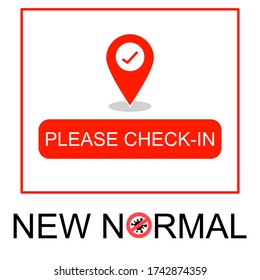 New normal lifestyle,after Covid-19 period,new normal behaviors, new normal concept word, isolate on white background, sign open shop again, Open again after quarantine, vector of small business.