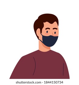 Neuer Normalzustand des Menschen mit Maske-Design des covid 19-Virus und Prävention Thema Vektorgrafik