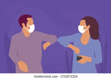 New Normal Mask meet people no handshake