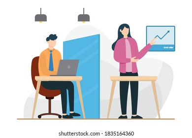 New normal at Office Illustration