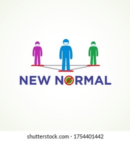 New normal. People keep distance from each other and wearing face mask prevention from COVID-19. New normal lifestyle concept. lifestyle after from covid-19