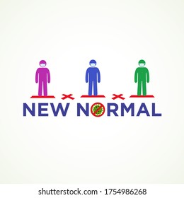 New normal. People keep distance from each other and wearing face mask prevention from COVID-19. New normal lifestyle concept. lifestyle after from covid-19