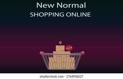 New normal shopping online concept idea
