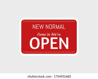 New normal sign for reopening business
