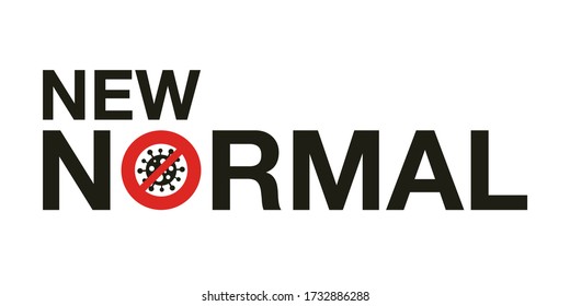 New normal signage vector design concept. After the Coronavirus or Covid-19 causing the way of life of humans to change to new normal.Vector Illustration.