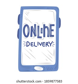 New Normal, Smartphone App Online Delivery, After Coronavirus Covid 19 Vector Illustration