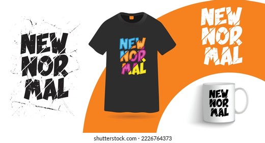 New normal t shirt and coffee mug design template