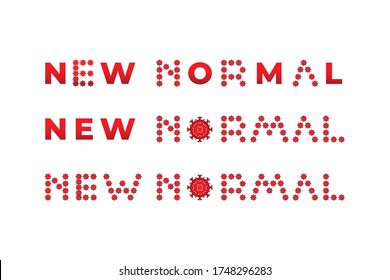 New Normal Text with corona virus icon inside design illustration