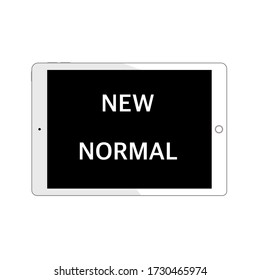 NEW NORMAL is a text on display. After COVID-19 pandemic. The world is changed to new normal which everyone and everywhere have a new lifestyle. New normal lifestyle concept. Vector illustration.