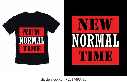 Novo Design de Camiseta Preta de Tempo Normal