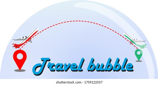New normal travel idea and concept  of travel bubble to agreed countries