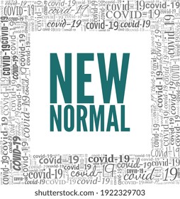New normal vector illustration word cloud isolated on a white background.