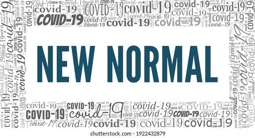 New normal vector illustration word cloud isolated on a white background.