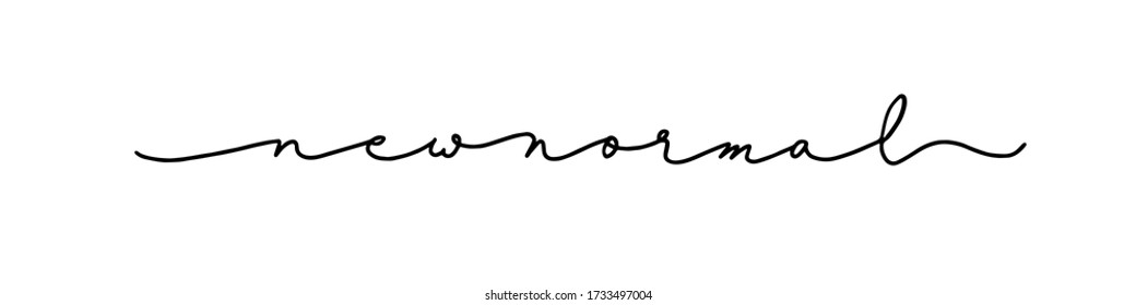 New normal word line art. Border Lettering text on white background. Calligraphy Vector Illustration.