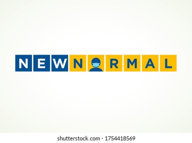 New normal. new normal word. New normal text. New normal after covid-19 pandemic with social distancing