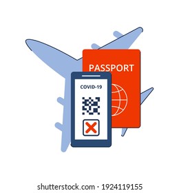 New normalcy. Travel to the pandemic. Vaccination passport. Covid-19 vaccination requirement. Vector illustration