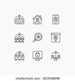 nuevos iconos de normalidad establecen línea con fondo blanco - vector