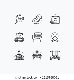 nuevos iconos de normalidad establecen línea con fondo blanco - vector