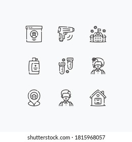new normality icons set line with white background - vector