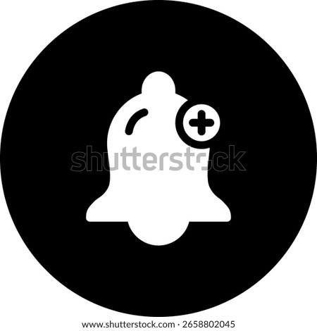 New Notification Bell Icon on Black Background